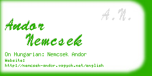 andor nemcsek business card